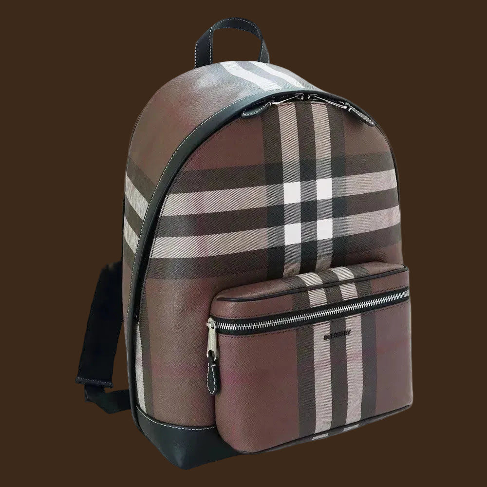 Burberry Dark Brown Check Backpack